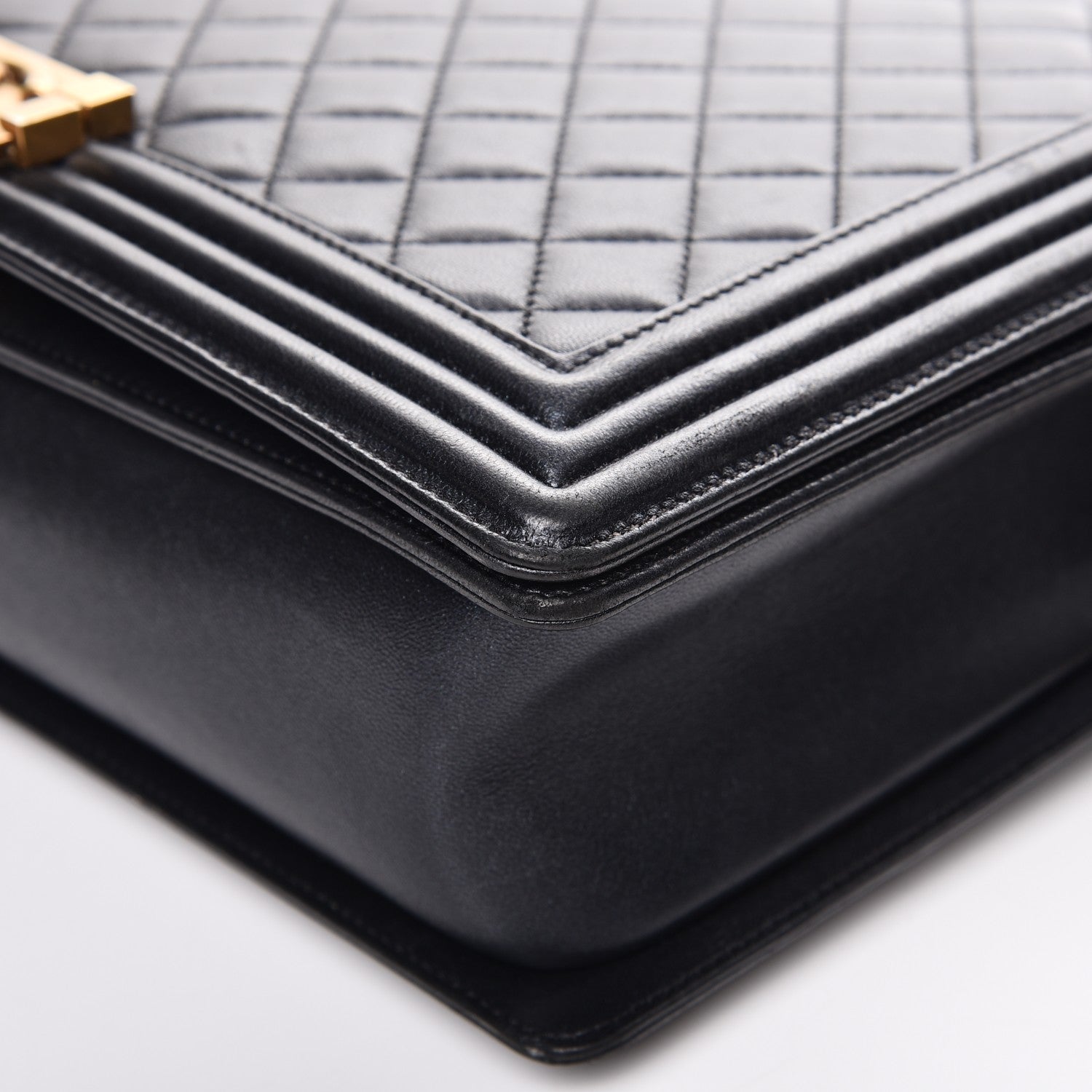 Chanel Metallic Calfskin Quilted Large Boy Flap Black 10 of 13