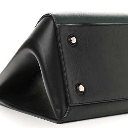 Celine Grained Calfskin Small Bi-Color Edge Shoulder Bag Black Green 8 of 15