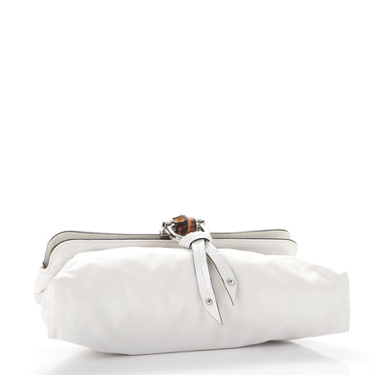 Gucci Calfskin Bamboo Croisette Clutch White 4 of 17