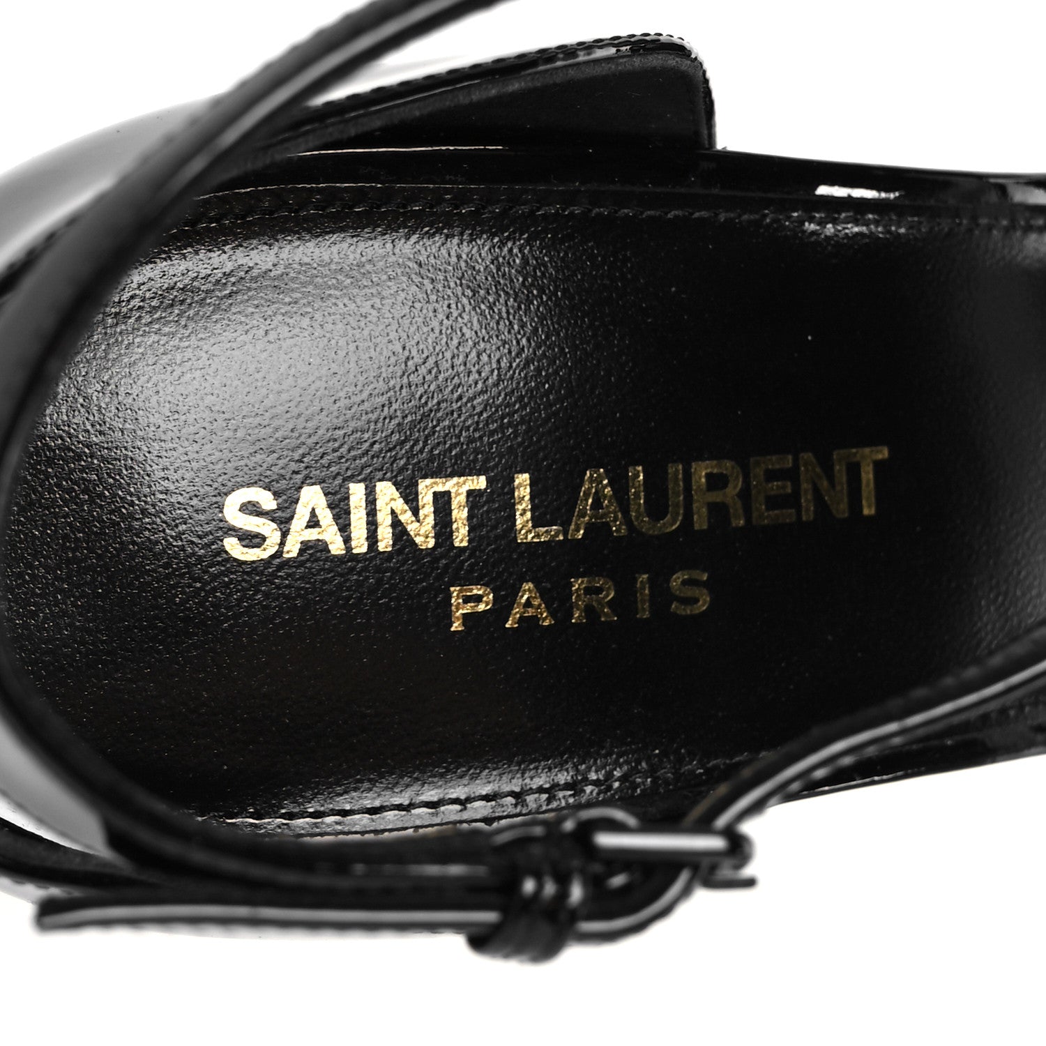Saint Laurent Patent Calfskin Opyum 110 Sandals 40 Black 7 of 10