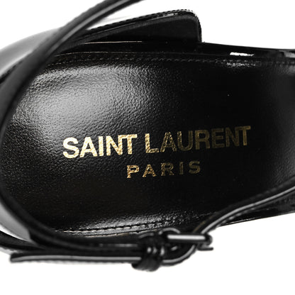 Saint Laurent Patent Calfskin Opyum 110 Sandals 40 Black 7 of 10
