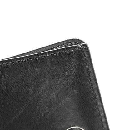 Chanel Lambskin Crystal Camellia Embossed Small Double Wallet Black 9 of 9