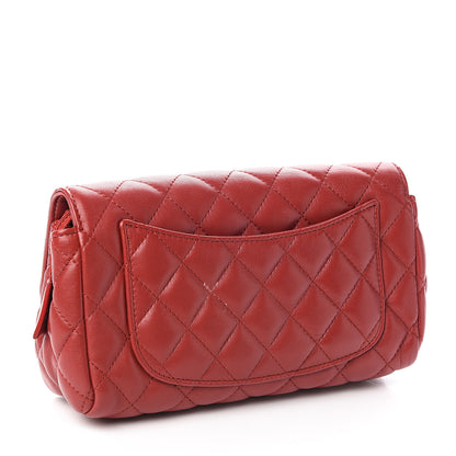 Chanel Lambskin Quilted Flap Cosmetic Case Red 2 of 9