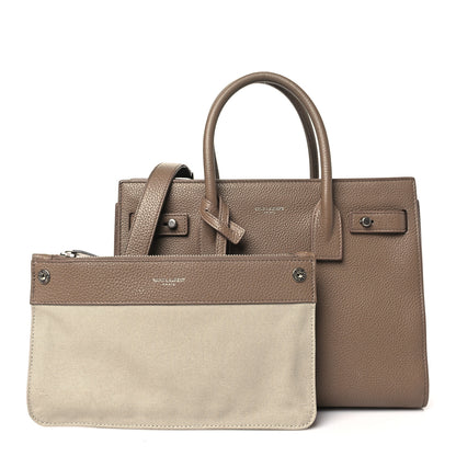 Saint Laurent Grained Calfskin Baby Sac De Jour Souple Taupe 3 of 14