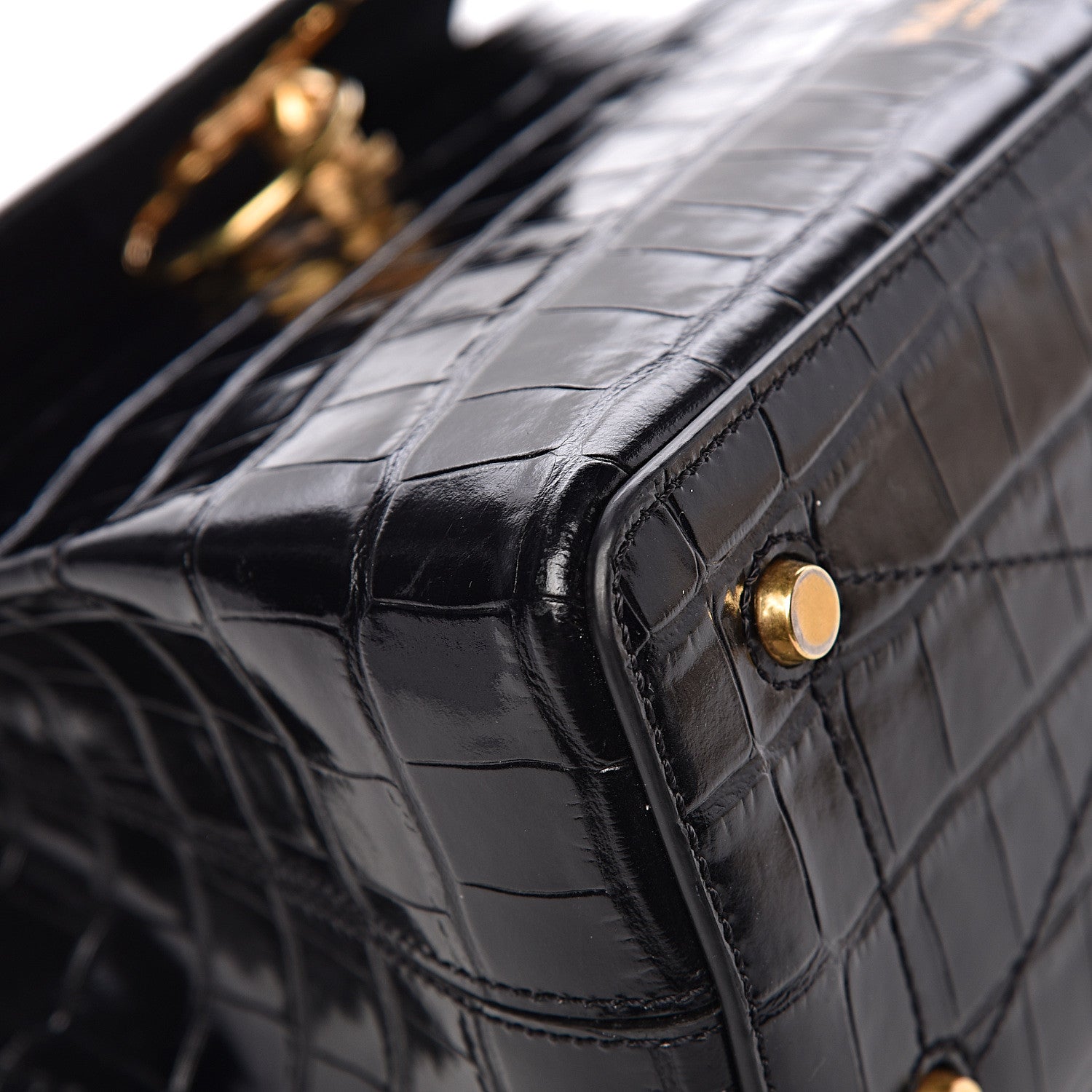 Mulberry Calfskin Crocodile Embossed Mini Seaton Black 16 of 20