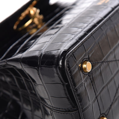 Mulberry Calfskin Crocodile Embossed Mini Seaton Black 16 of 20
