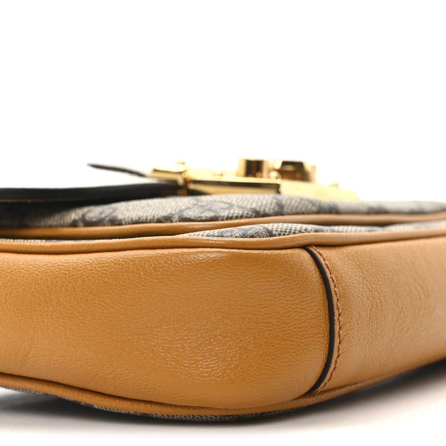 GG Supreme Monogram Calfskin Mini Padlock Flap Pocket Shoulder Bag Beige Mystic White Sun Oil