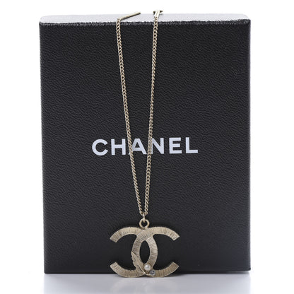 Chanel Pearl Crystal Feather CC Pendant Necklace Gold 5 of 5