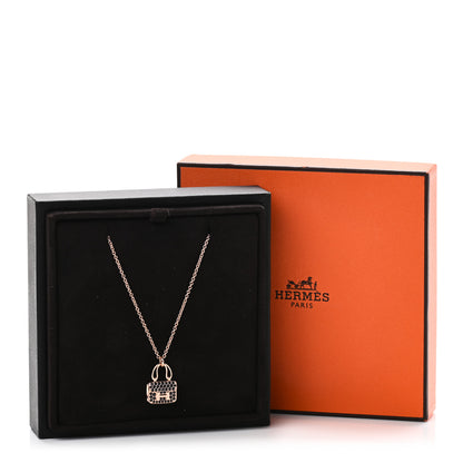Hermes 18K Rose Gold Black Sapphire Constance Amulettes Pendant Necklace 5 of 5