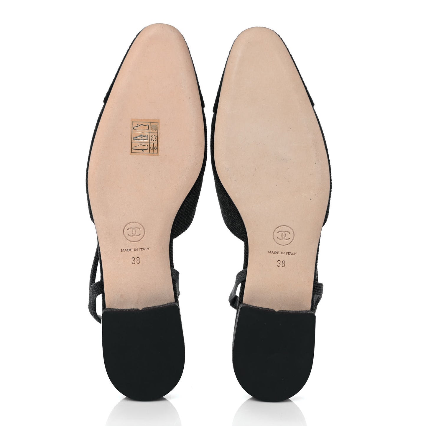 Grosgrain Cap Toe CC Slingback Flats 38 Black