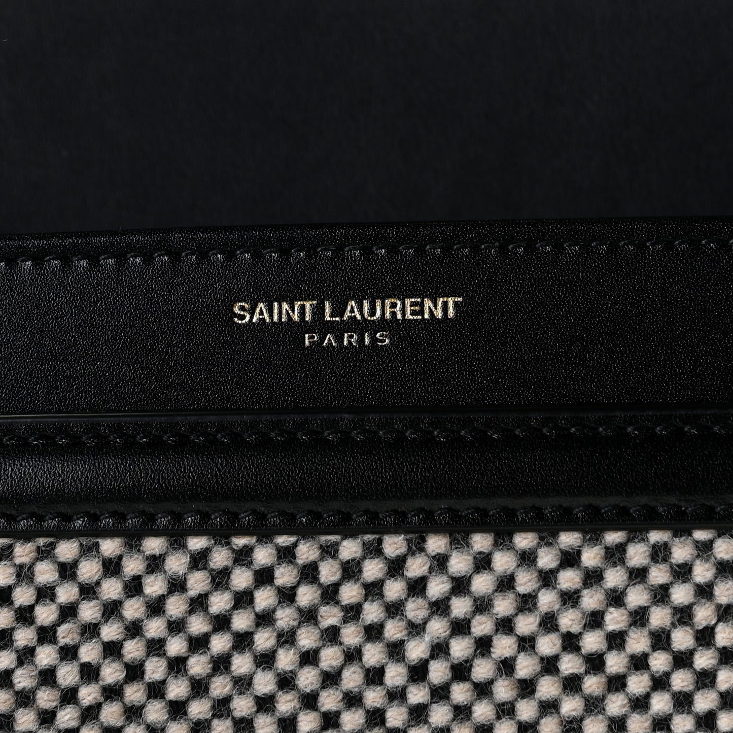 Tweed Houndstooth Medium Solferino Satchel Black