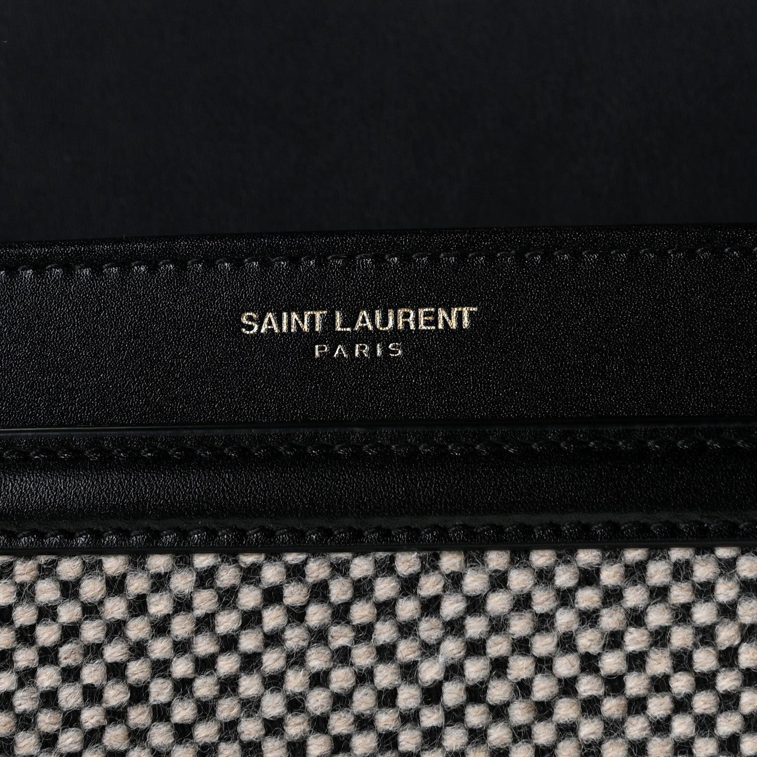 Saint Laurent Tweed Houndstooth Medium Solferino Satchel Black 7 of 11