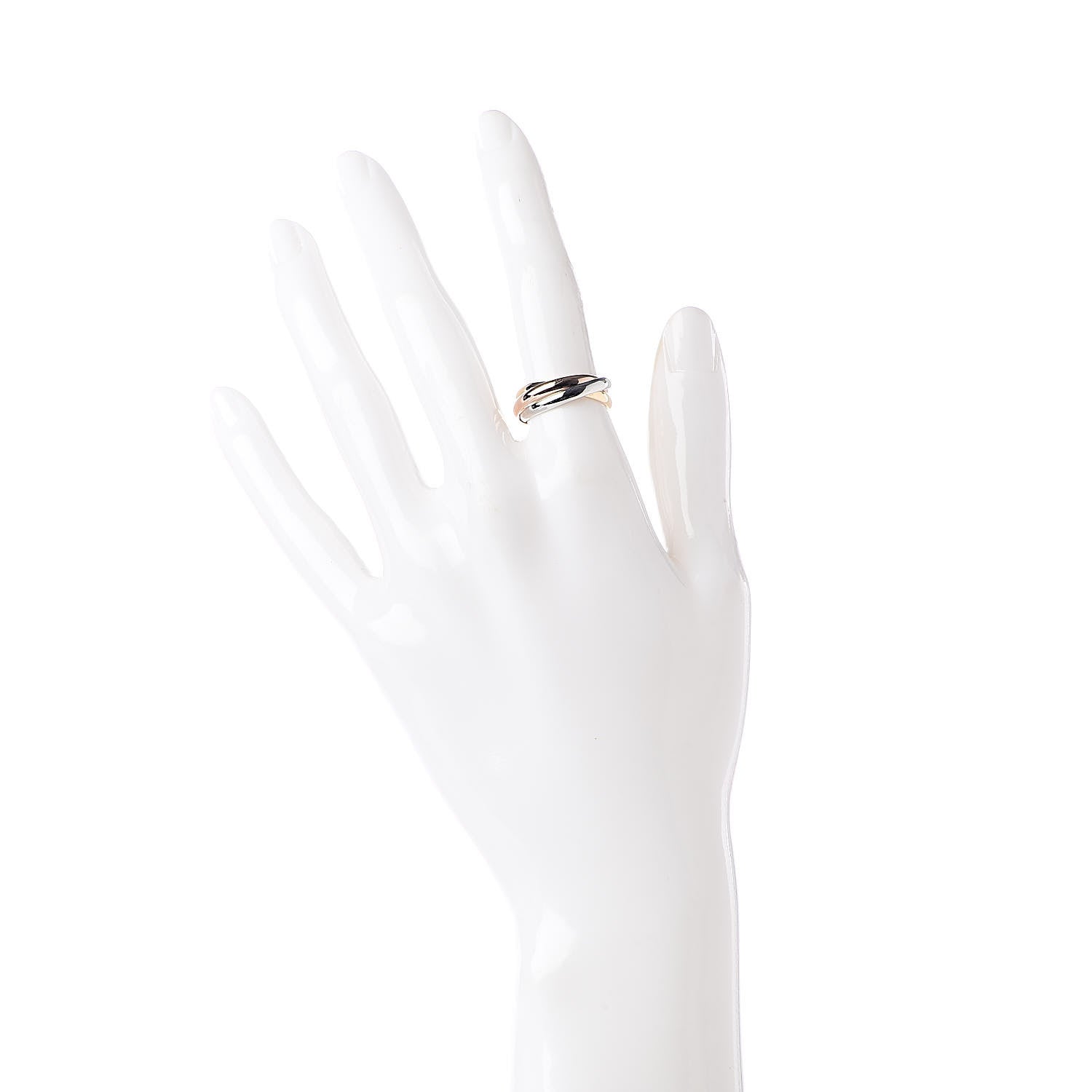 Cartier 18K Pink Yellow White Gold Small Trinity Ring 51 5.75 2 of 5