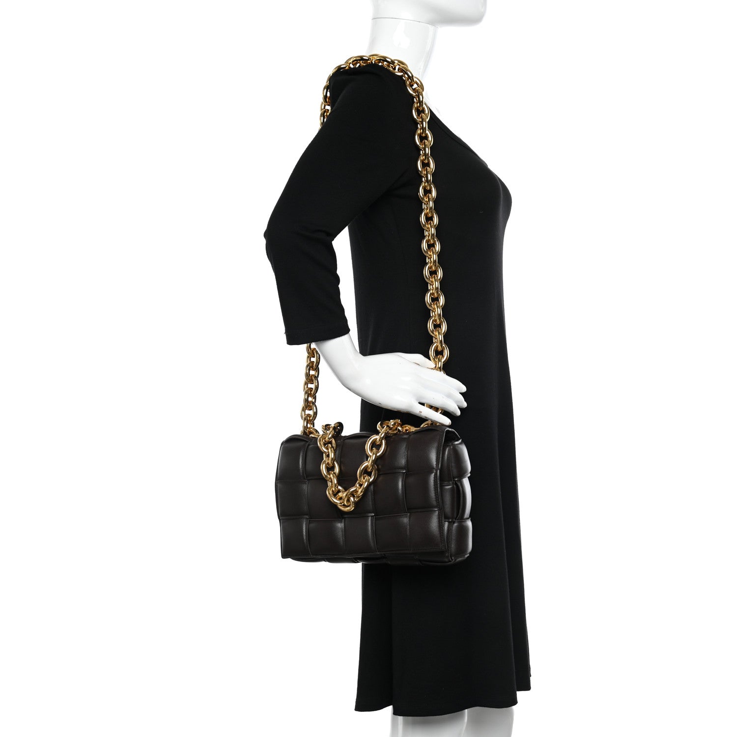 Bottega Veneta Lambskin Maxi Intrecciato Padded Chain Cassette Crossbody Bag Fondant 2 of 12