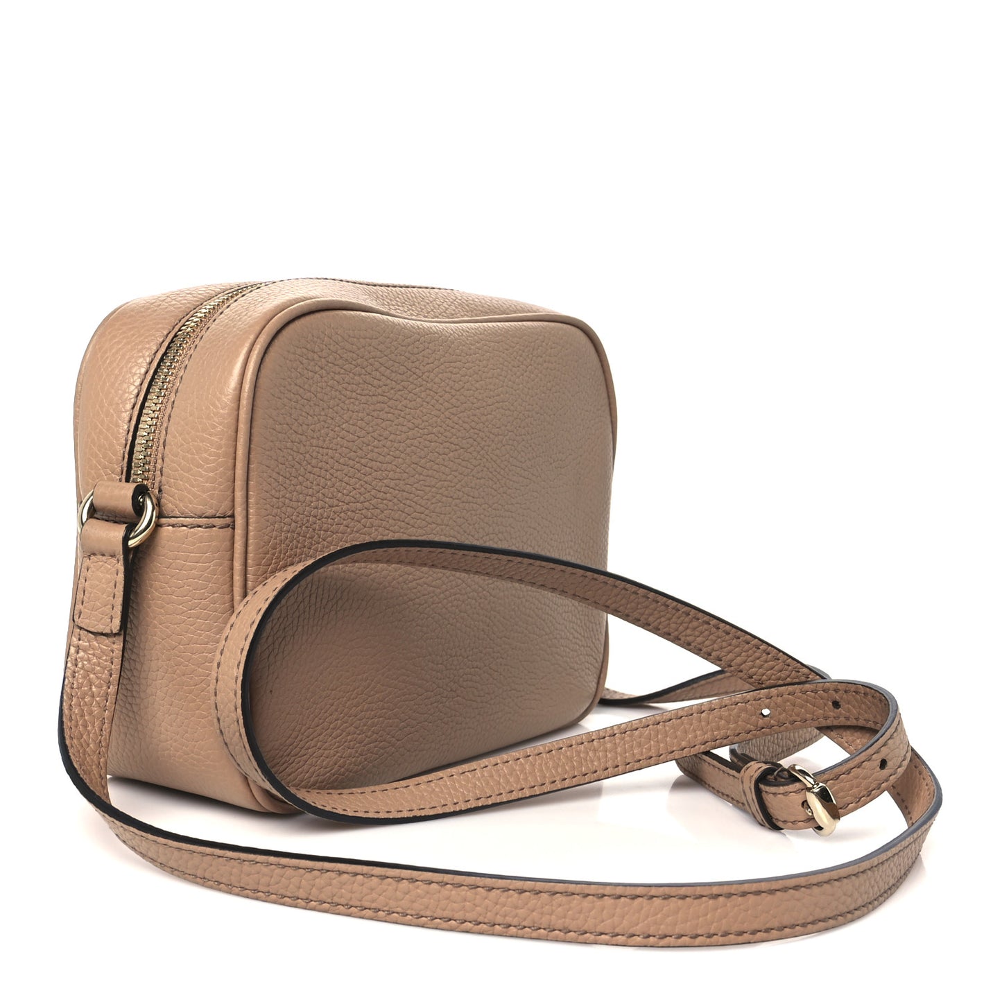 Pebbled Calfskin Small Soho Disco Bag Rose Beige