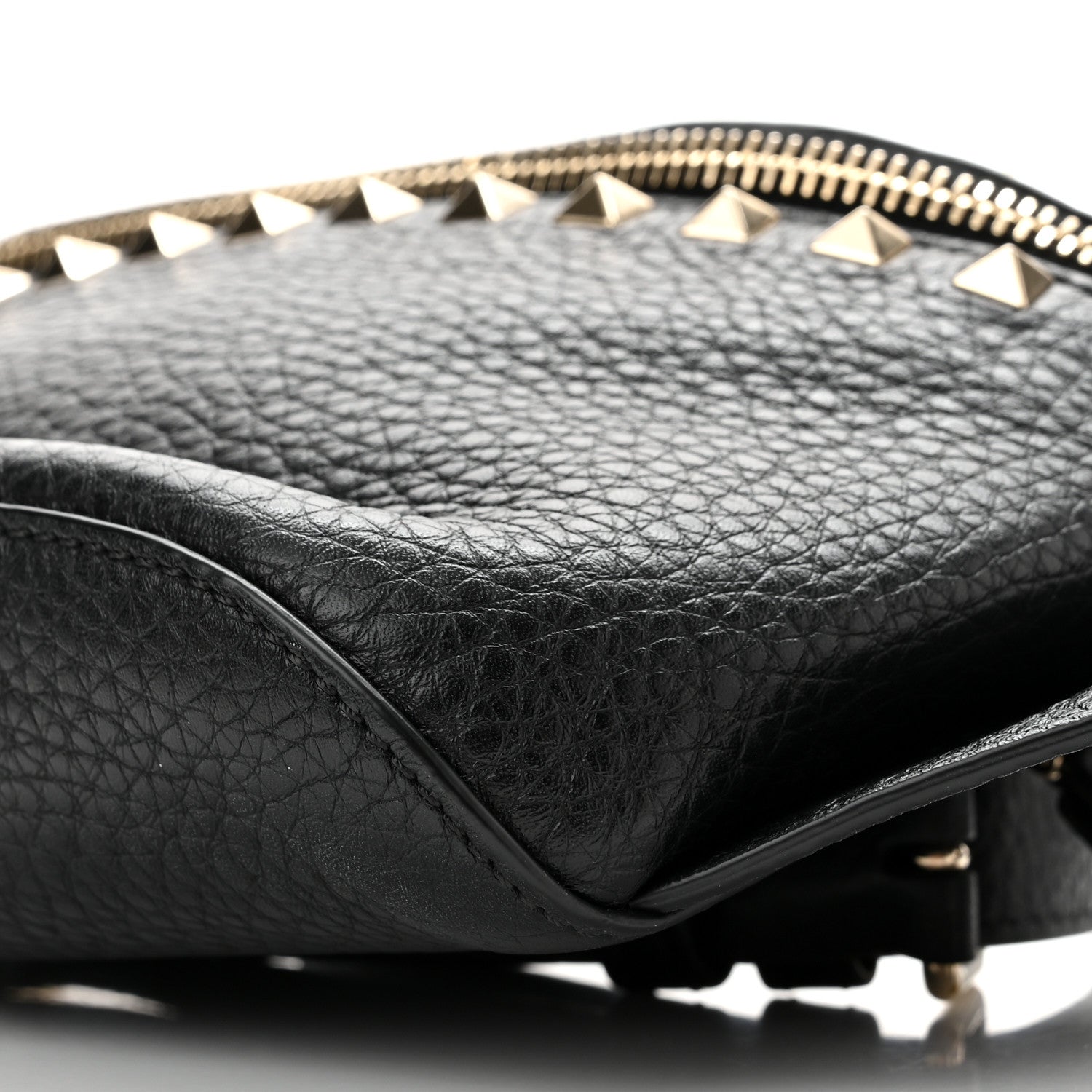 Valentino Garavani Grainy Calfskin Rockstud Belt Bag Black 9 of 9