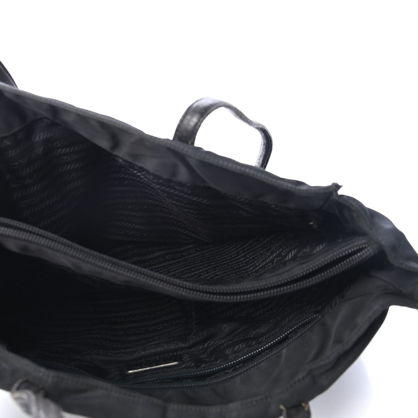 Tessuto Nylon Calfskin Shoulder Bag Black