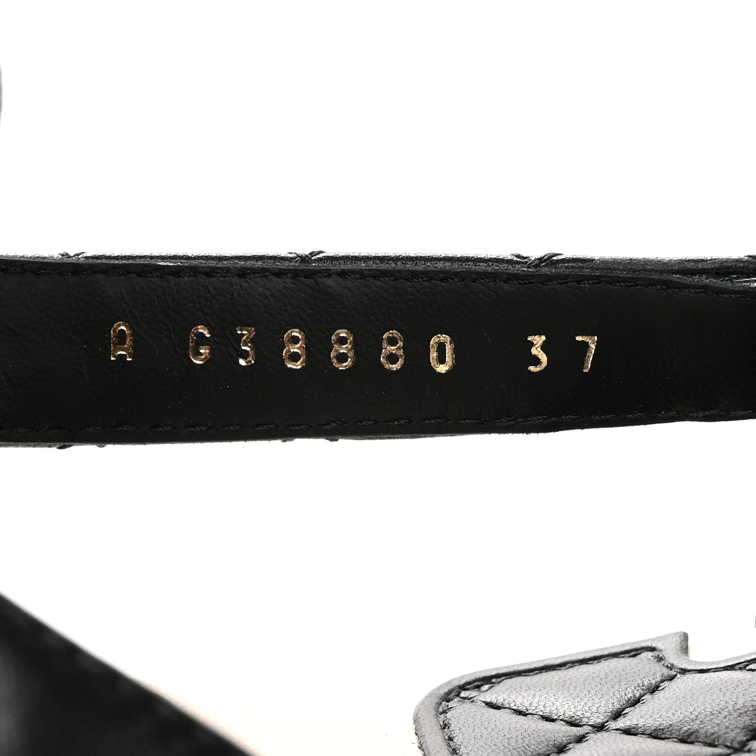 Chanel Lambskin Patent Logo Platform Sandals 37 Black White 9 of 12
