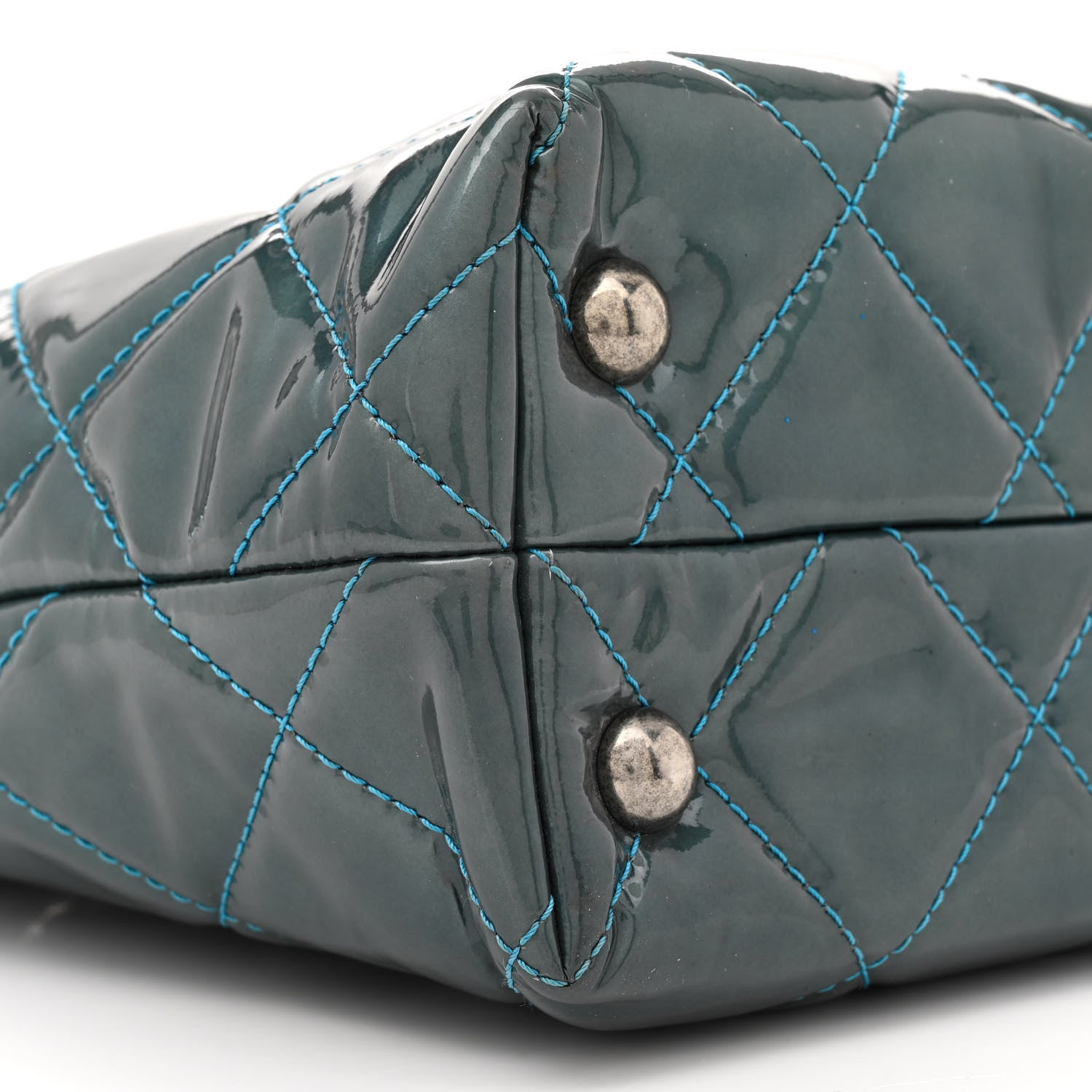 Chanel Patent Quilted Quilted Reissue 2.55 Tote Blue 9 of 12