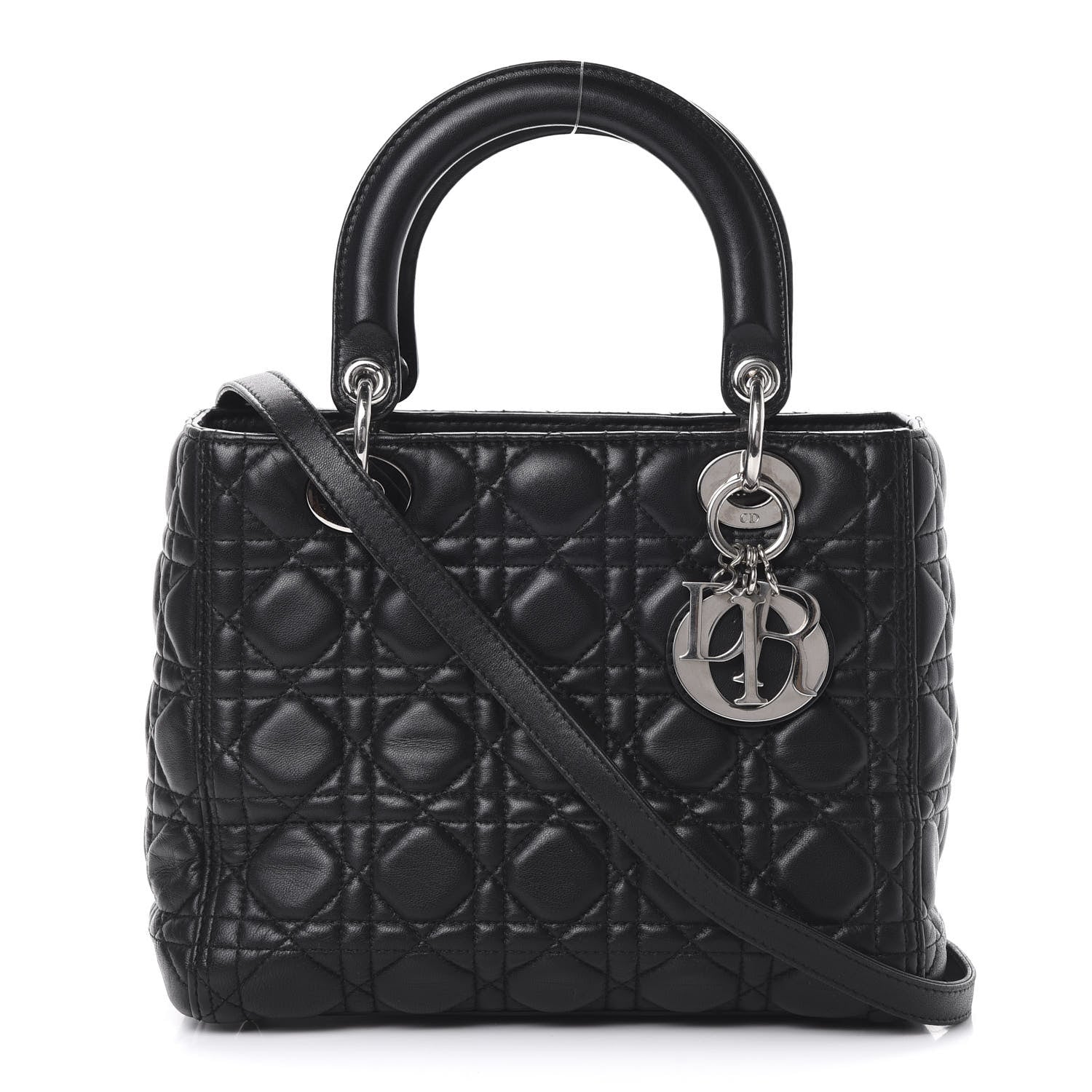 Christian Dior Lambskin Cannage Medium Lady Dior Black 1 of 13