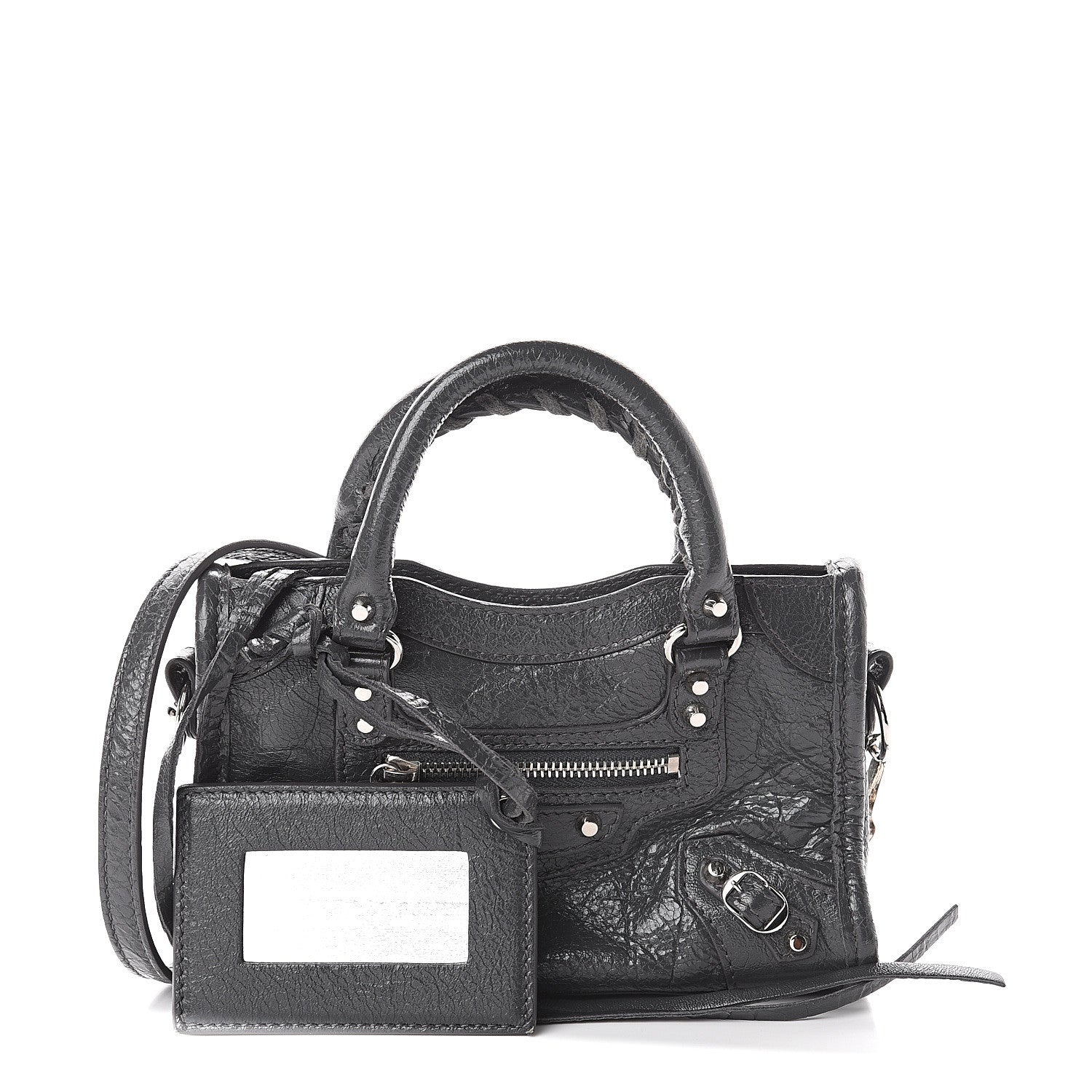 Balenciaga Agneau Classic Silver Hardware Nano City Gris Fossile 1 of 7