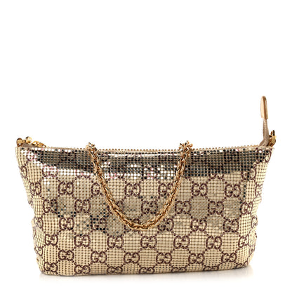 Gucci Metallic Mesh GG Evening Bag Gold Brown 1 of 11