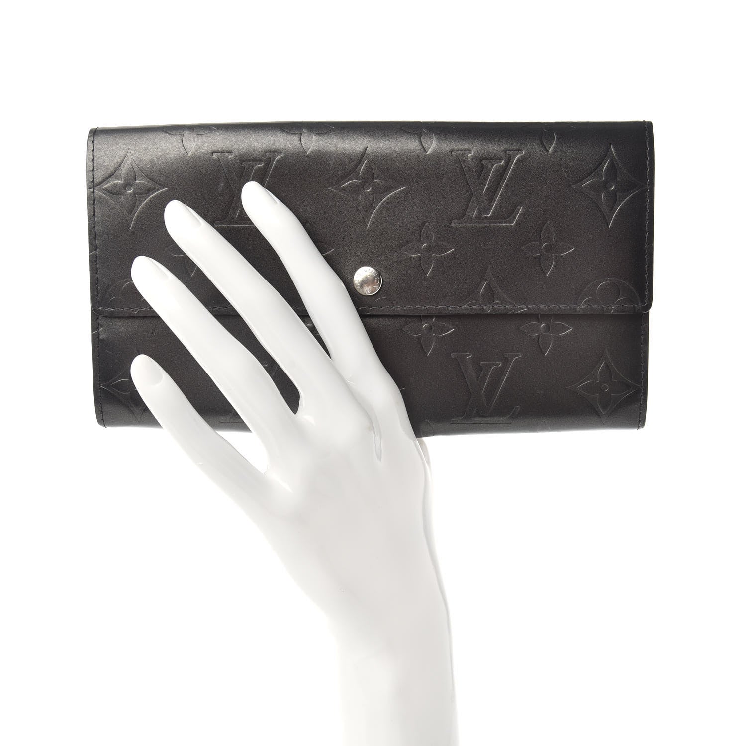 Louis Vuitton Mat Monogram Sarah Wallet Gris 2 of 6