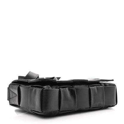 Bottega Veneta Paper Calfskin Maxi Intreccio Cassette Crossbody Bag Black 4 of 9