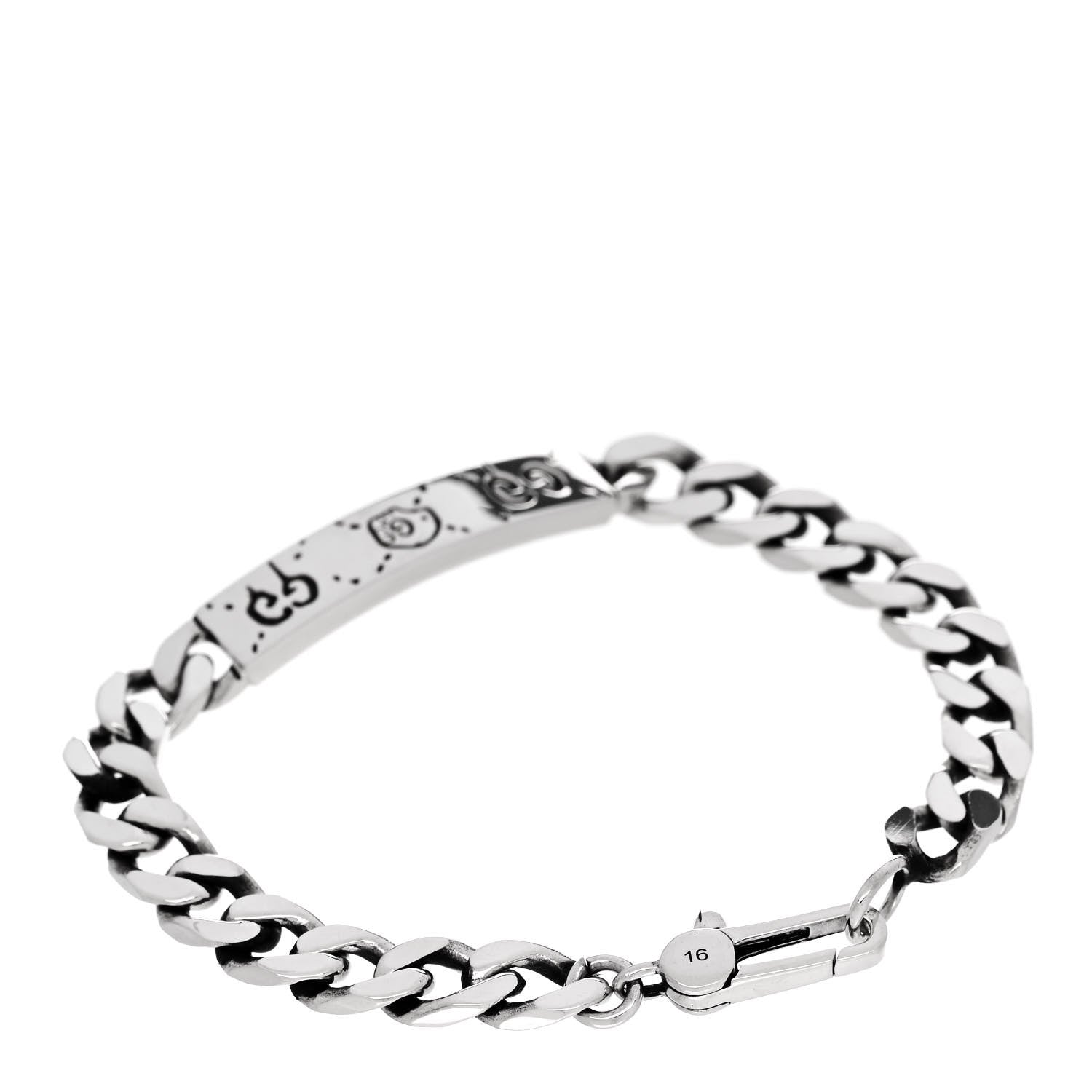 Gucci Sterling Silver GucciGhost Hamlet Skull ID Chain Bracelet 2 of 4
