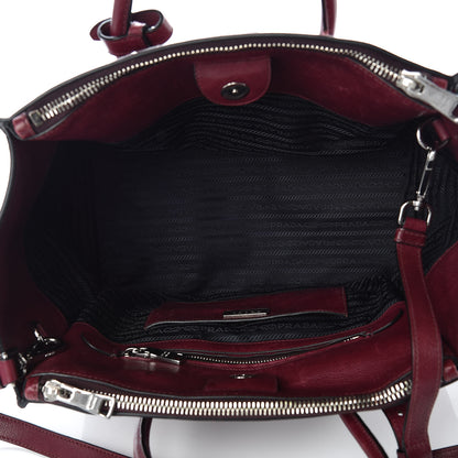 Prada Glace Calfskin Twin Pocket Tote Fuxia 7 of 22