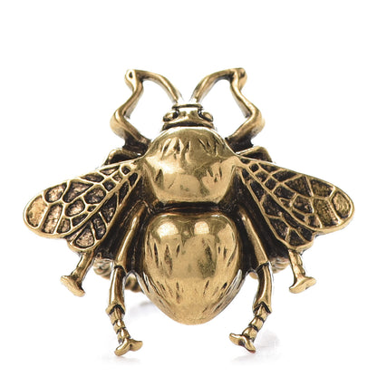 Gucci Metal Enamel Bee Ring 7.5 Aged Gold 1 of 5