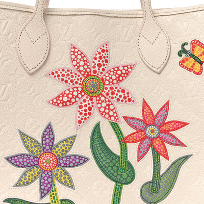 Louis Vuitton LV X YK Empreinte Inlaid Kusama Flowers Neverfull MM Quartz 9 of 11
