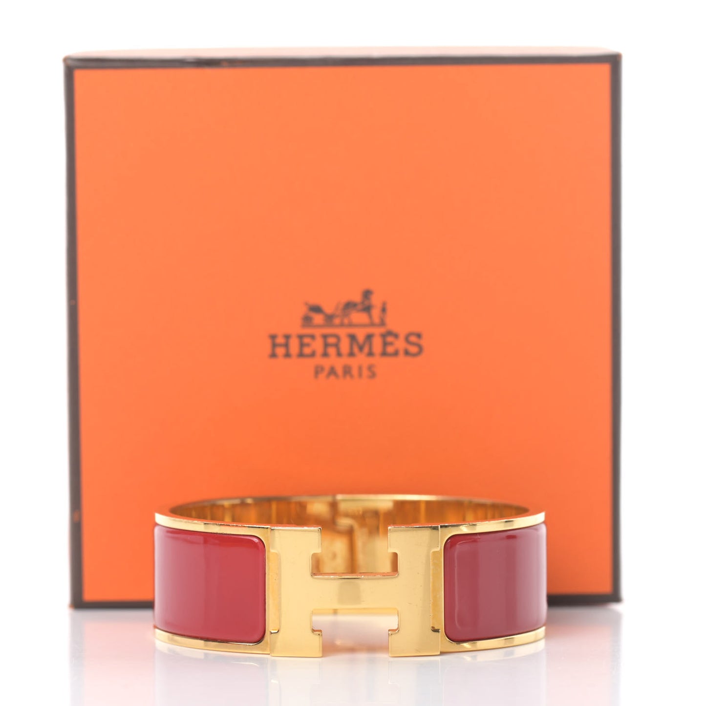Enamel Wide Clic Clac H Bracelet PM Red