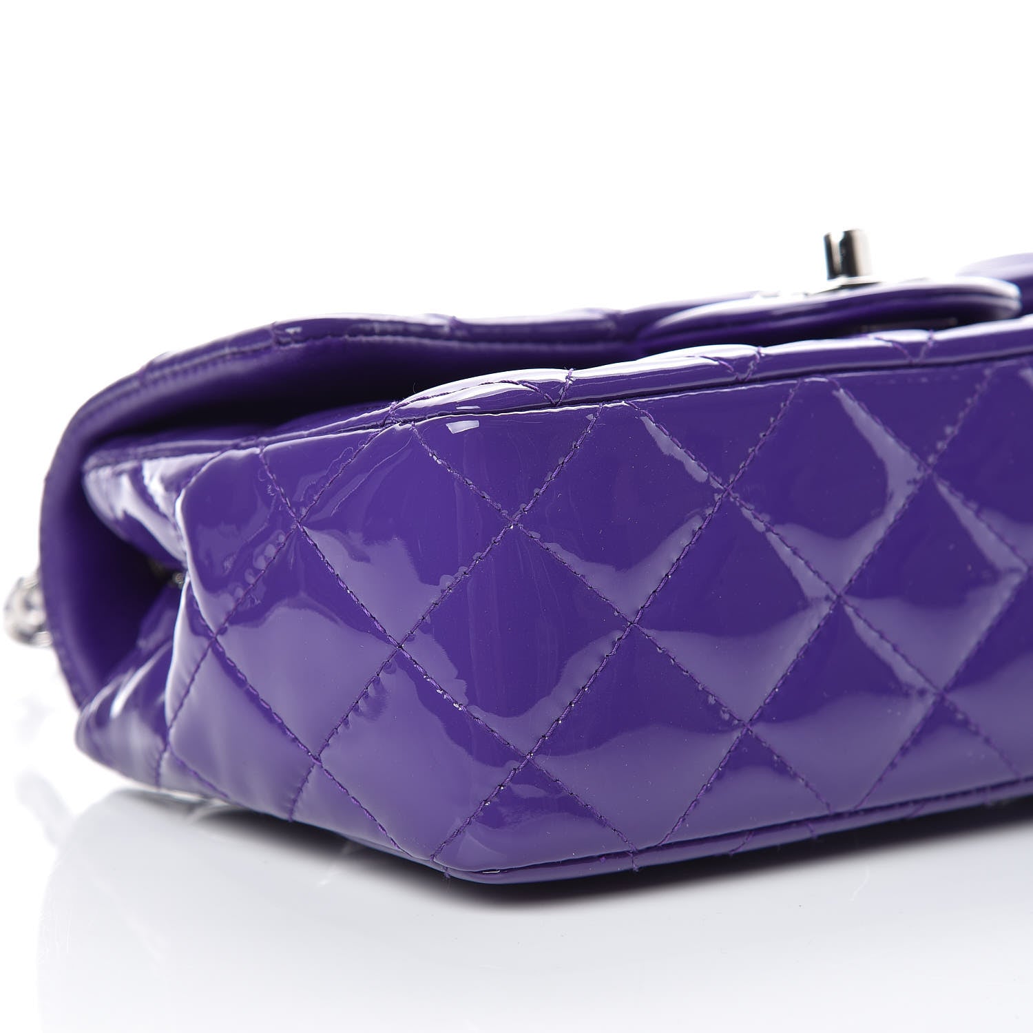 Chanel Patent Quilted Mini Rectangular Flap Purple 8 of 9