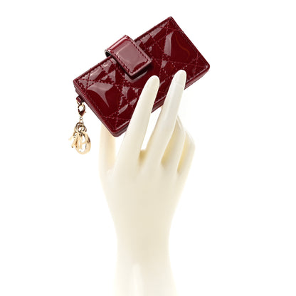 Christian Dior Patent Cannage Lady Dior 5-Gusset Card Holder Scarlet 2 of 8