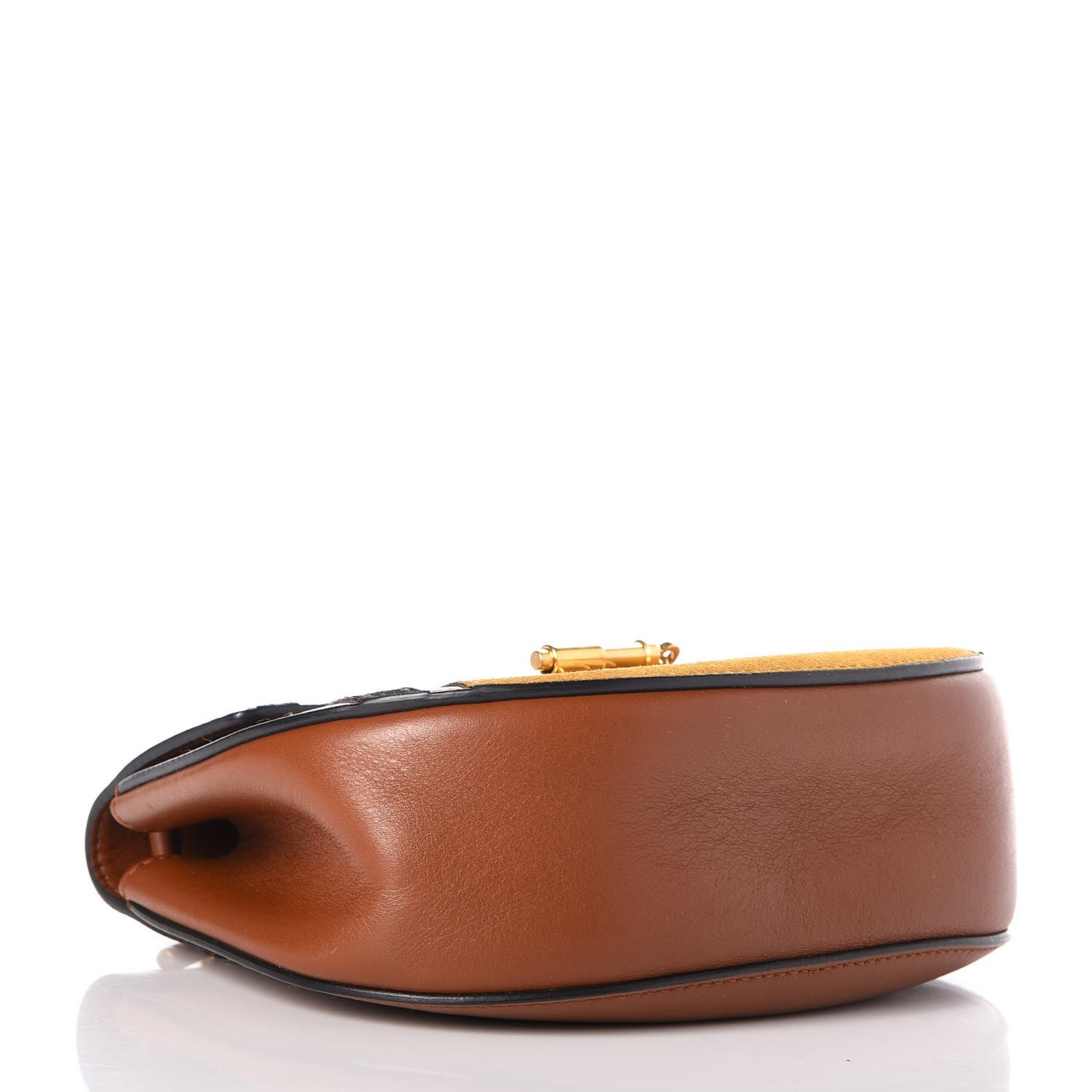 Suede Calfskin Patchwork Mini Drew Shoulder Bag Tobacco