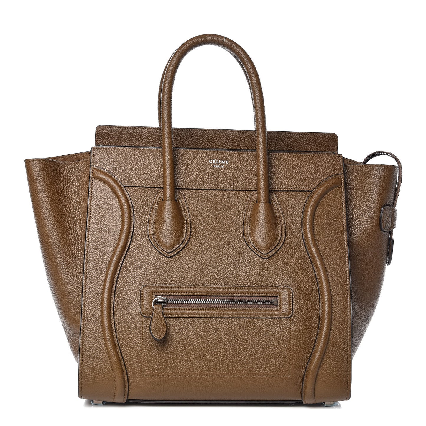 Drummed Calfskin Mini Luggage Moss Green