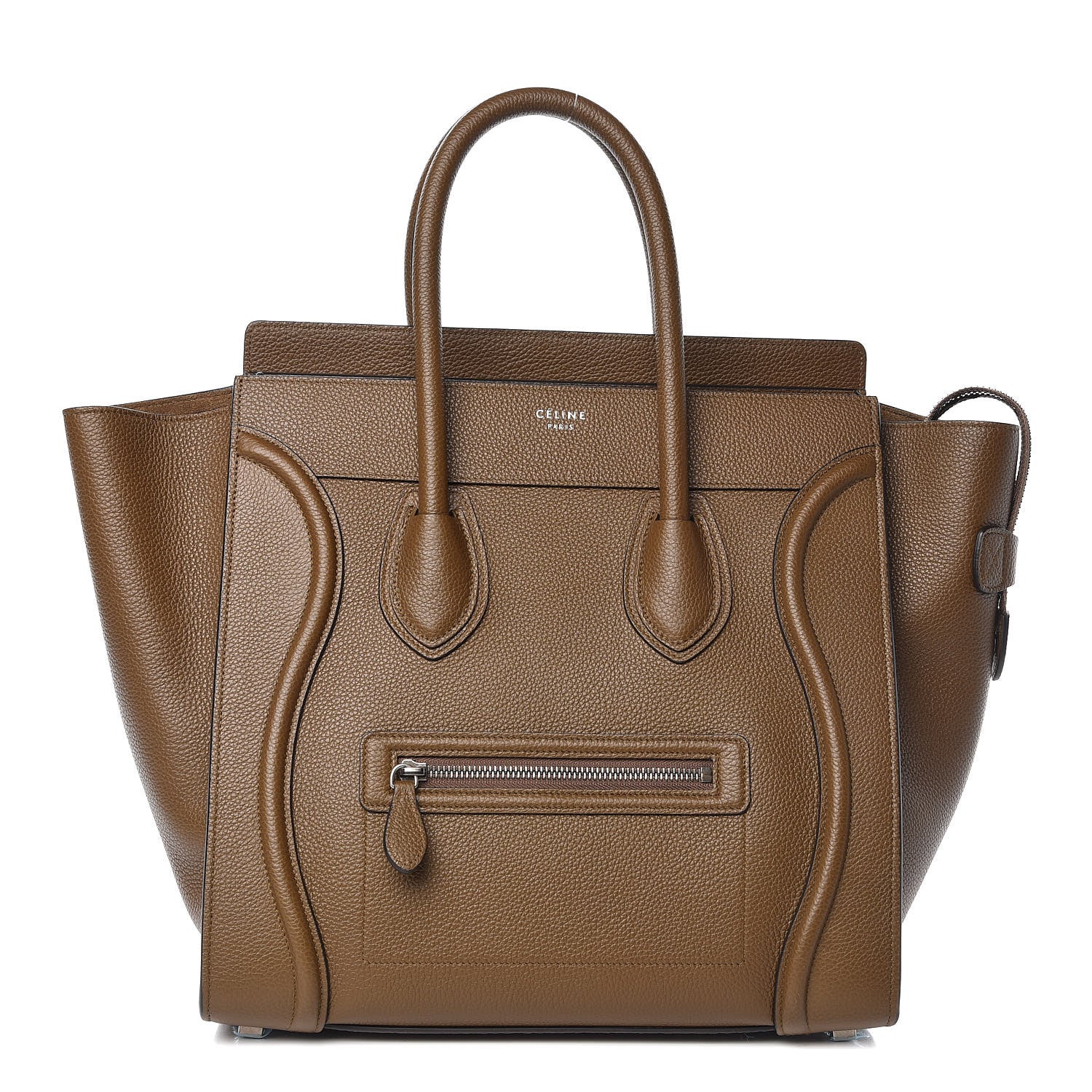 Celine Drummed Calfskin Mini Luggage Moss Green 1 of 9