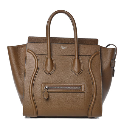 Celine Drummed Calfskin Mini Luggage Moss Green 1 of 9