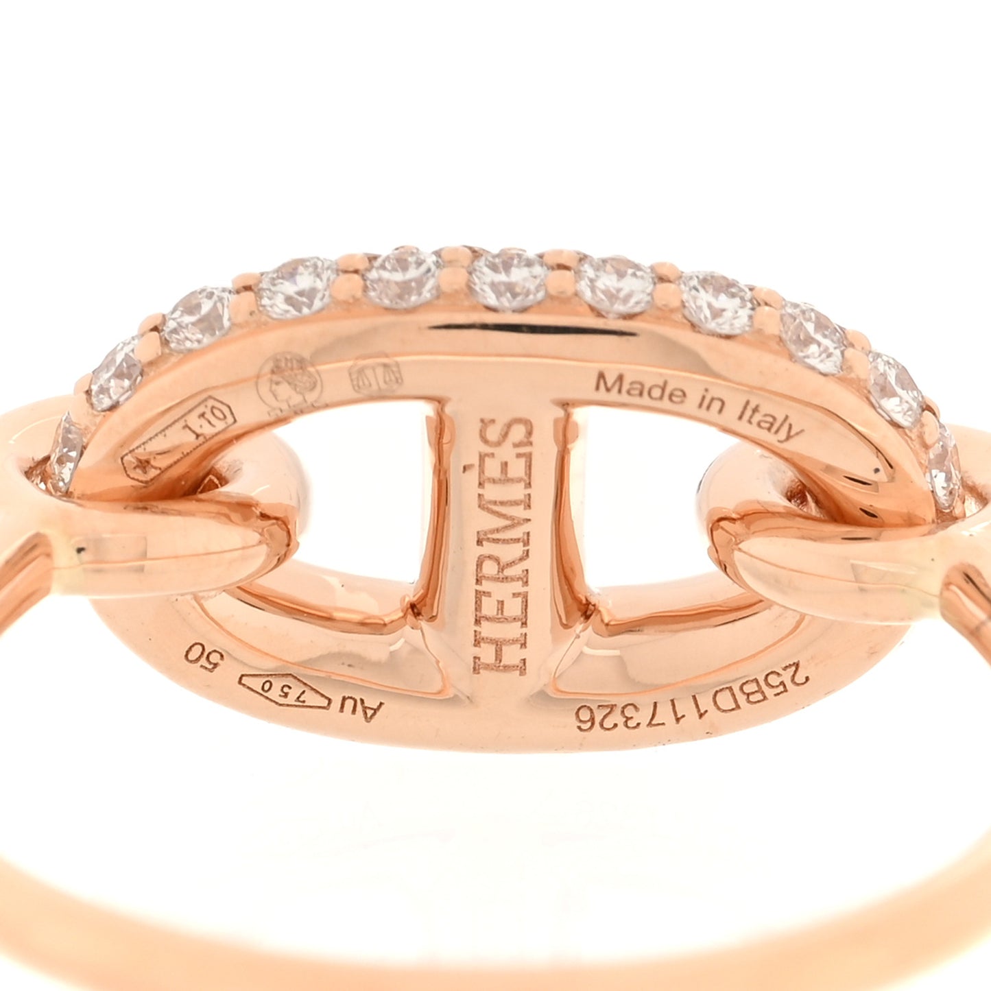 18K Rose Gold Diamond Farandole Ring 50 5.25