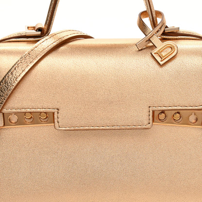 Delvaux Metallic Calfskin Micro Tempete Satchel Or Rose 8 of 11