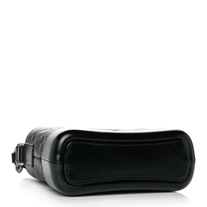 Chanel Aged Calfskin Quilted Small Gabrielle Logo Hobo Black 4 of 12