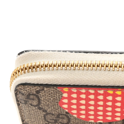 Gucci GG Supreme Monogram Les Pommes Zip Around Wallet Beige Multicolor Mystic White 11 of 13