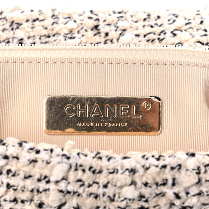 Chanel Tweed Quilted Large Chanel 19 Flap Ecru Black 6 of 10