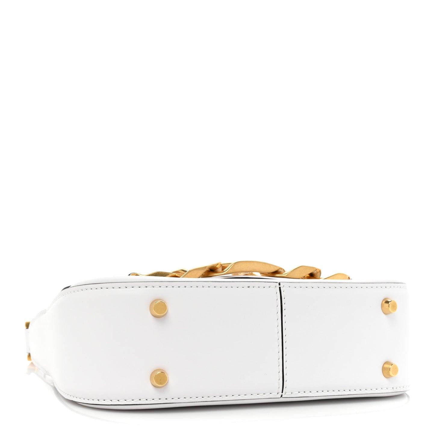 Calfskin Small Vlogo Chain Shoulder Bag Optic White