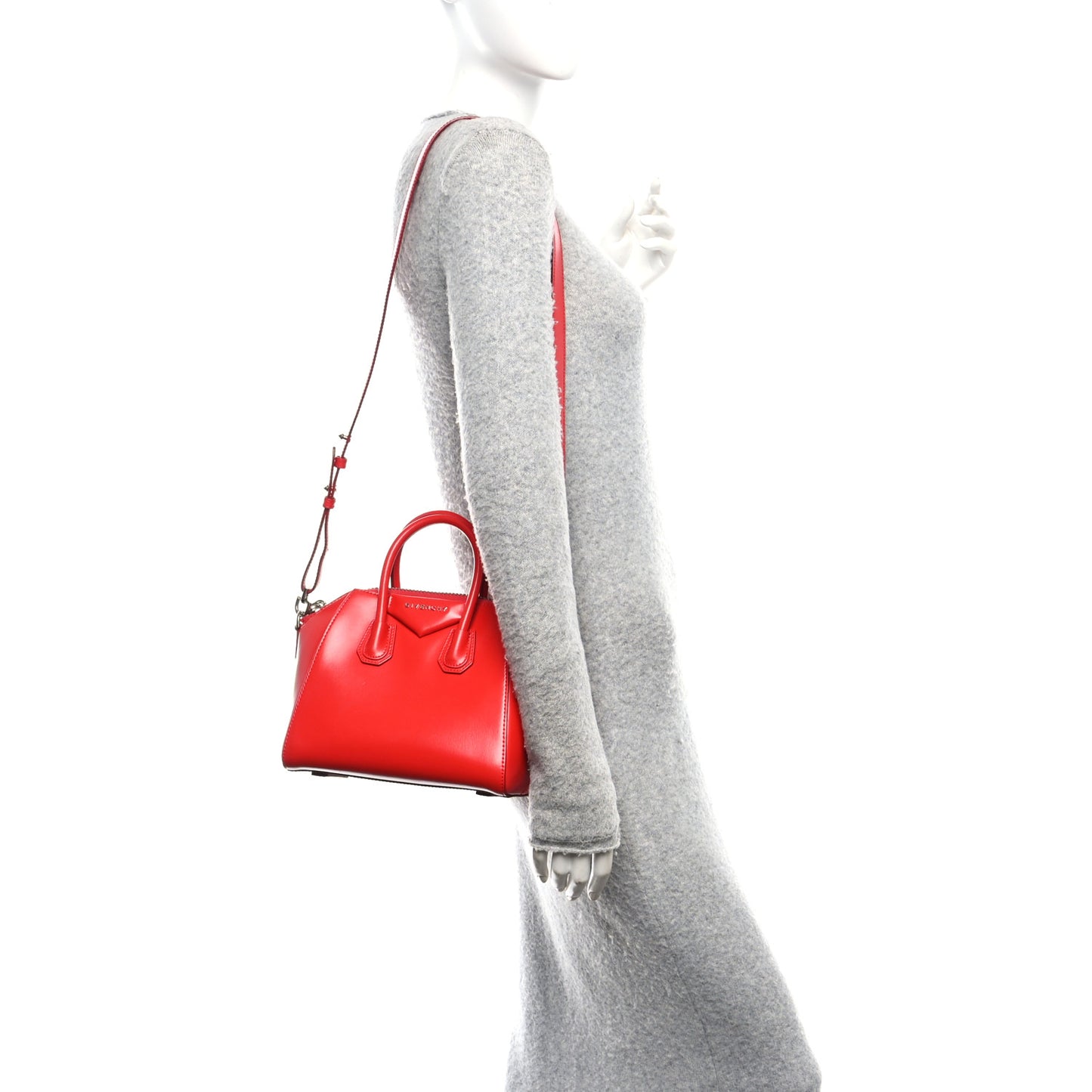 Shiny Lord Calfskin Mini Antigona Red