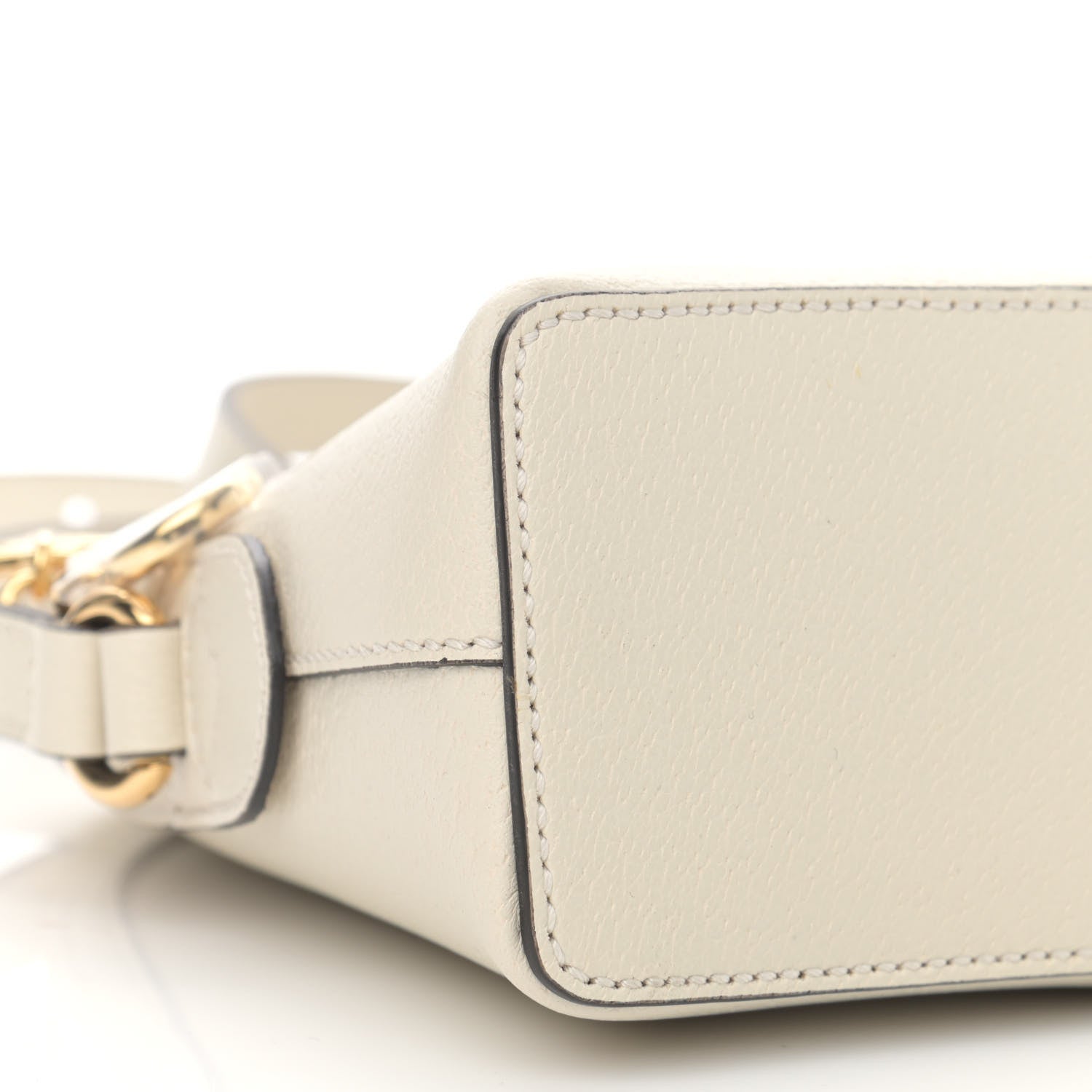 Gucci Textured Dollar Calfskin Web Small Ophidia Dome Shoulder Bag Mystic White 9 of 10