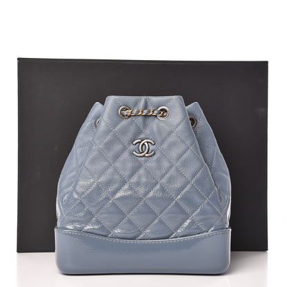 Chanel Patent Goatskin Quilted Small Gabrielle Backpack Blue 12 of 12