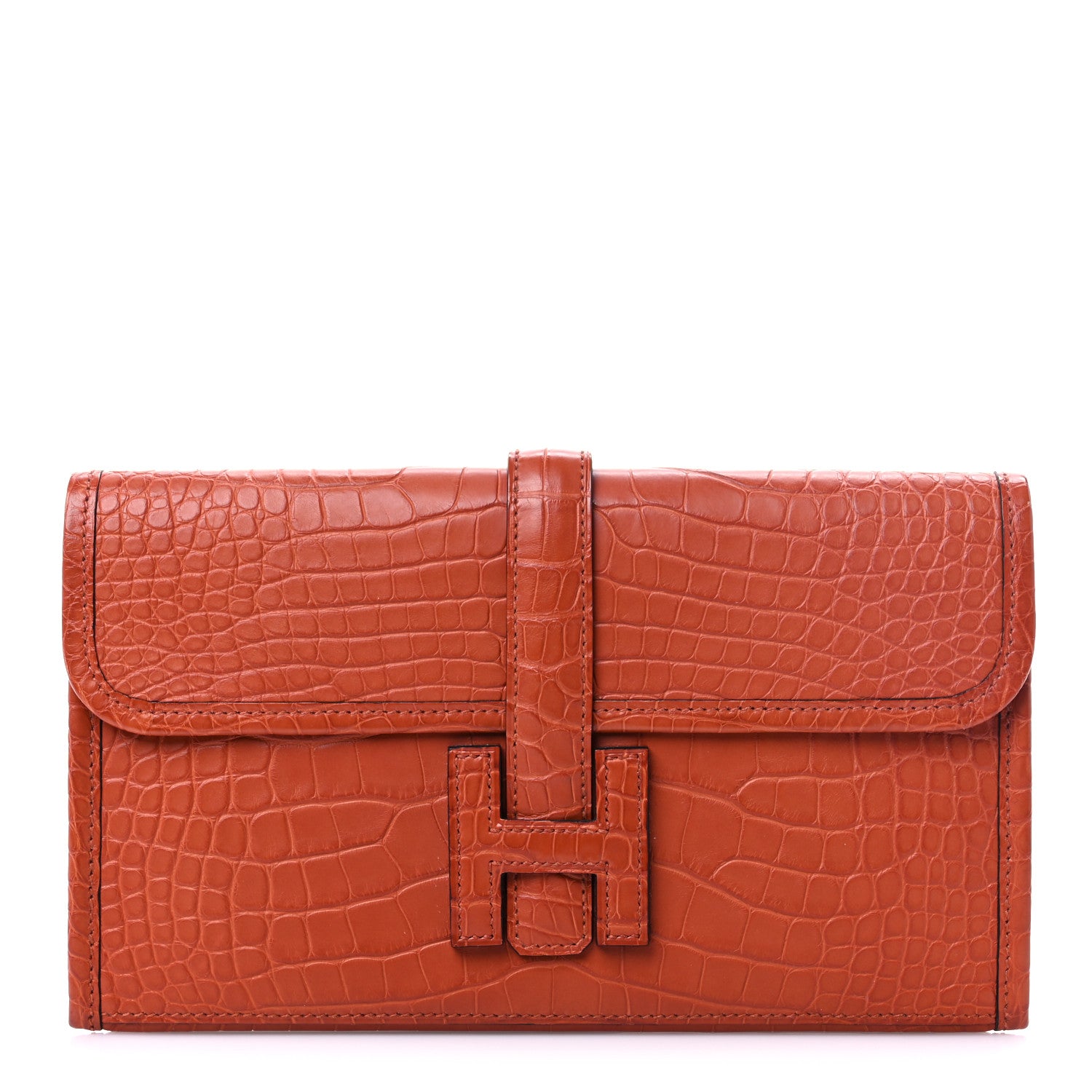 Hermes Matte Alligator Jige Duo Clutch 1 of 12