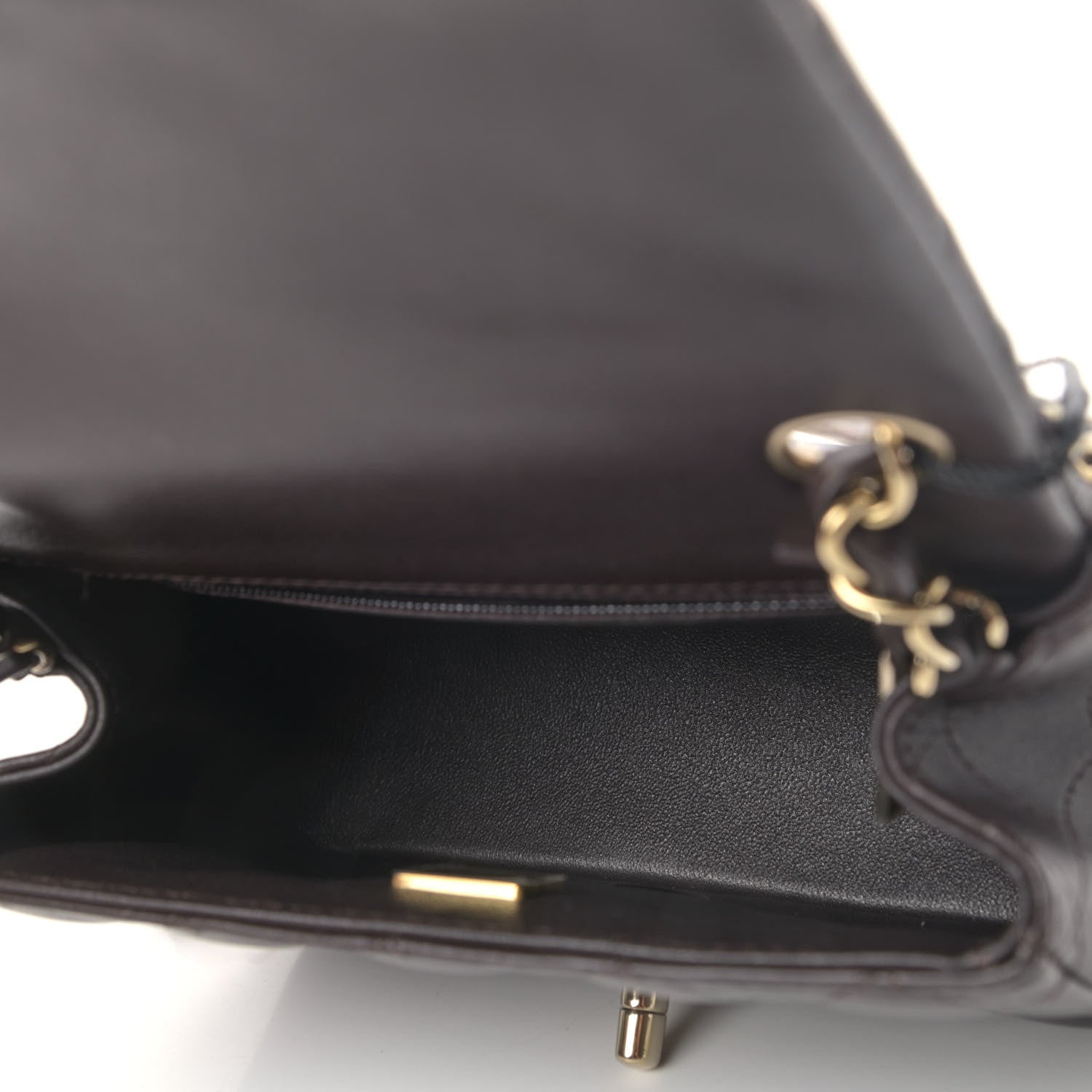 Chanel Lambskin Quilted Mini Square Flap Dark Brown 4 of 4